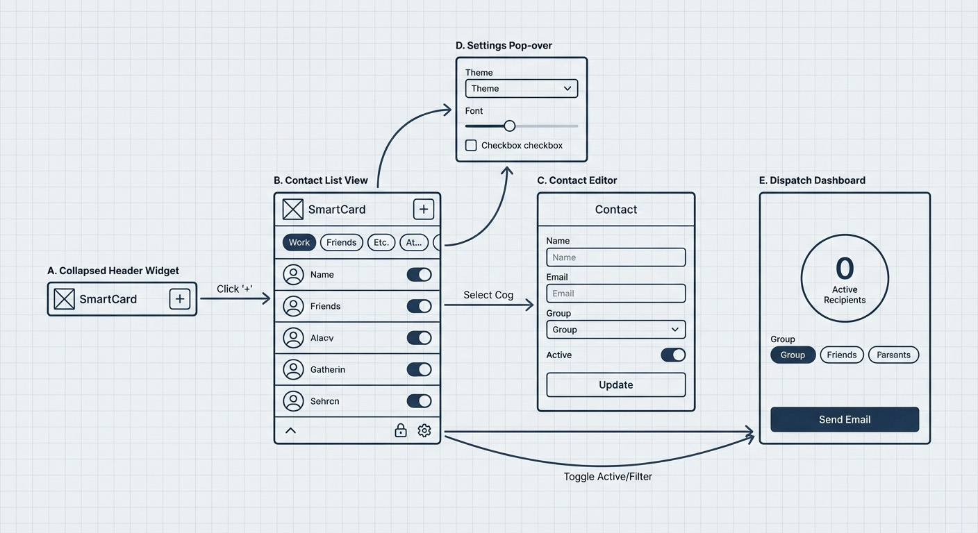 UI flow wireframes